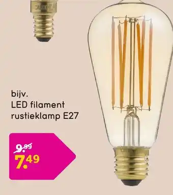 Leen Bakker LED filament rustieklamp E27 aanbieding