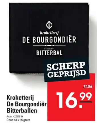 Sligro Kroketterij De Bourgondiër Bitterballen 48 x 35 gram aanbieding