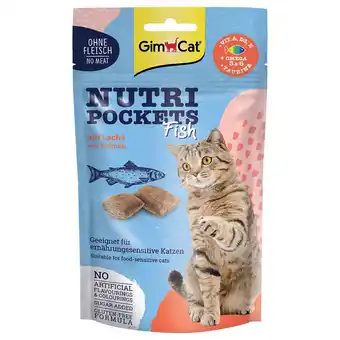 Zooplus 6x 60g gimcat nutri pockets fish met zalm kattensnacks aanbieding