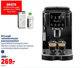 Makro De'Longhi volautomatische espressomachine Type ECAM220.21.B Magnifica Start aanbieding