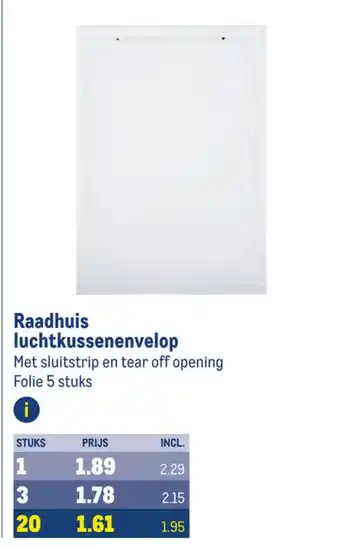 Makro Raadhuis luchtkussenenvelop aanbieding