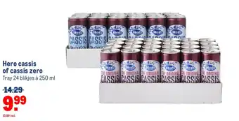 Makro Hero cassis of cassis zero 250 ml aanbieding