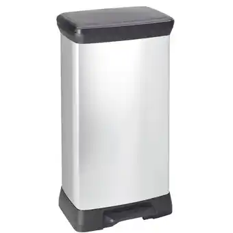 fonQ Curver decobin prullenbak- 50l - 39x29x72 cm - zilver metallic aanbieding