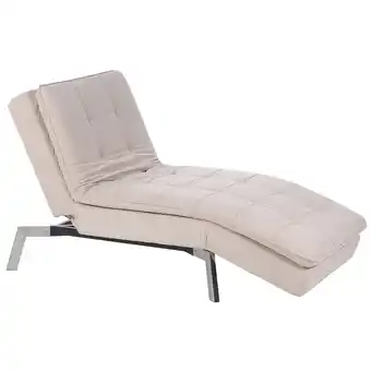 Beliani Chaise longue fluweel beige loiret aanbieding