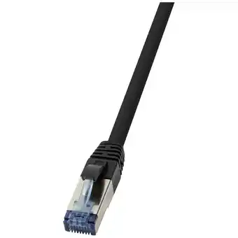 Conrad Logilink cq6125s rj45 cat 6a s/ftp 30.00 m zwart afscherming gevlochten, halogeenvrij, pur-mantel, zuurbestendig, oliebestend aanbieding