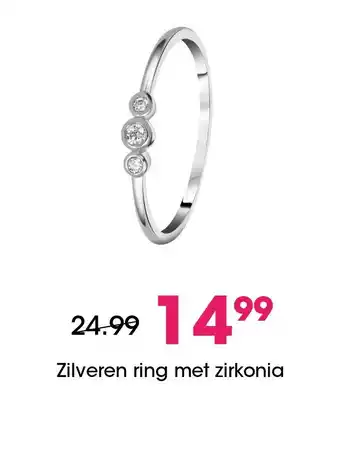 Lucardi Zilveren ring met zirkonia aanbieding