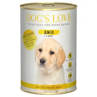 Zooplus 6x 400g dog's love junior gevogelte hondenvoer nat aanbieding