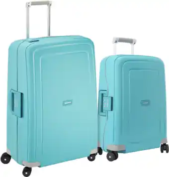 Coolblue Samsonite S'cure Spinner 75+55cm Aqua Blue kofferset aanbieding