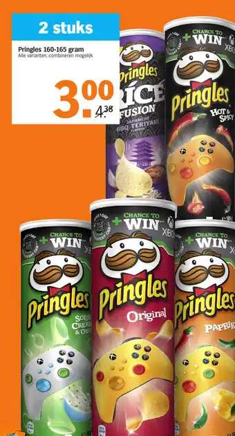 Albert Heijn Pringles 2*160-165 gr aanbieding