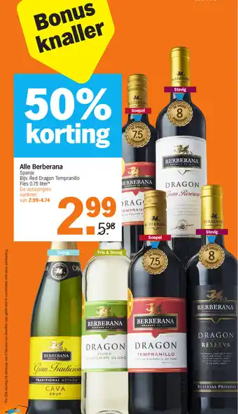 Albert Heijn Alle berberana 750 ml aanbieding