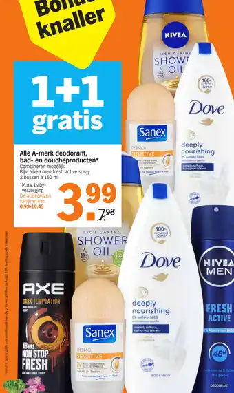 Albert Heijn Alle A-merk deodorant, bad- en doucheproducten* aanbieding