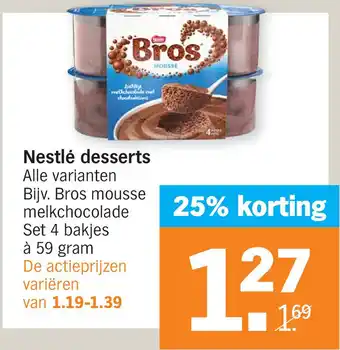 Albert Heijn Nestlé desserts aanbieding