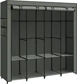 Amazon Songmics stoffen kast, kledingkast, 45 x 170 x 167 cm, 4 hangvakken, met planken, 4 zijvakken, veel ruimte, voor slaapkamer, aanbieding