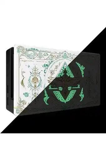 Amazon Extremerate glow in dark - totem of kingdom wit custom faceplate voor nintendo switch oplaaddock, soft touch grip diy vervang aanbieding