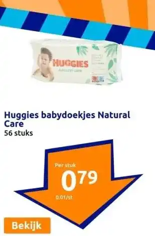 Action Huggies babydoekjes natural care aanbieding