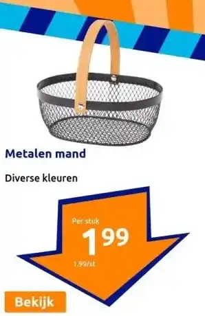 Action Metalen mand aanbieding