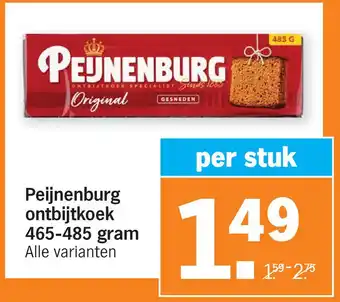 Albert Heijn Peijnenburg ontbijtkoek 465-485 gram aanbieding