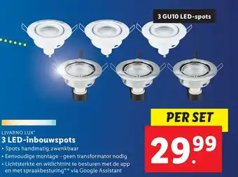 Lidl 3 LED-inbouwspots aanbieding