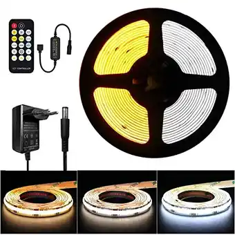 Amazon Dc24v led strip licht cob cct verstelbaar, tayire 5m super heldere led lint 576leds/m cob-ledband dimbaar 2700k-6500k cri90+  aanbieding