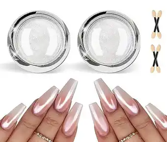 Amazon Bishengyf wit chroom nagelpoeder, helder ijs shimmer chrome pigment poeder voor nagels, geglazuurde donut parel chroom nagelp aanbieding