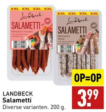 ALDI LANDBECK Salametti 200g aanbieding