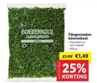 Lidl Fijngesneden boerenkool 500g aanbieding