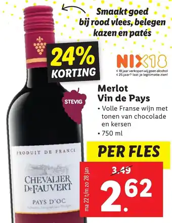 Lidl Merlot Vin de Pays aanbieding