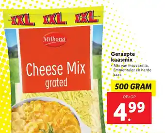 Lidl Geraspte kaasmix 500g aanbieding