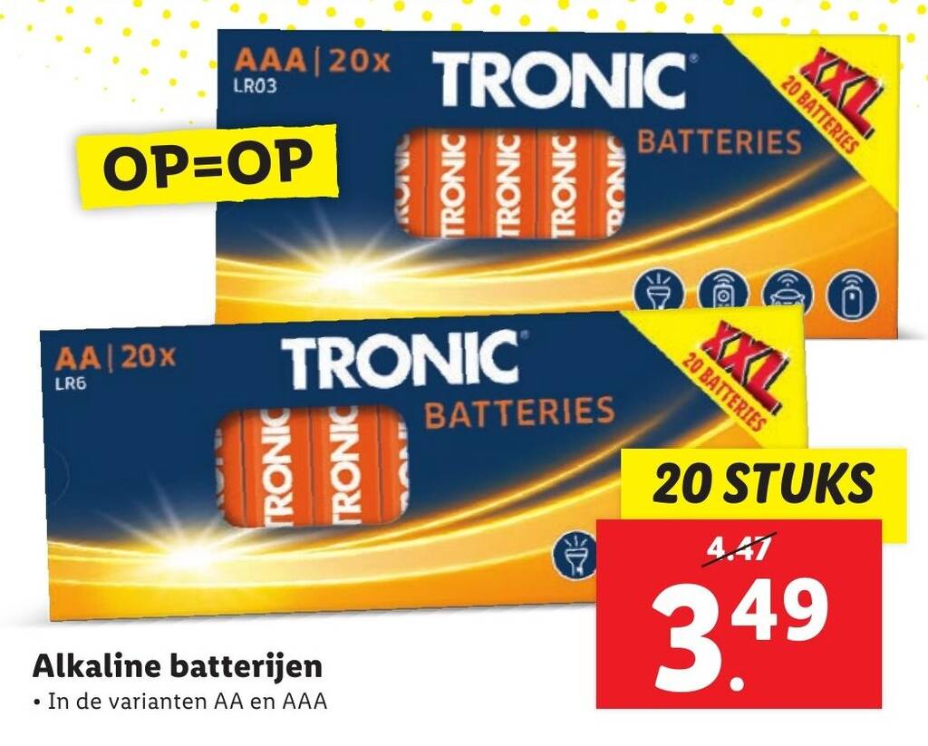 Alkaline batterijen aanbieding bij Lidl