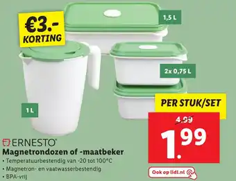 Lidl ERNESTO Magnetrondozen of -maatbeker aanbieding