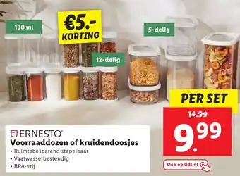 Lidl ERNESTO Voorraaddozen of kruidendoosjes aanbieding