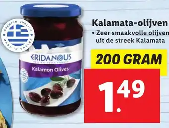 Lidl Kalamata-olijven 200g aanbieding