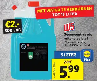 Lidl W5 Geconcentreerde ruitenvloeistof aanbieding