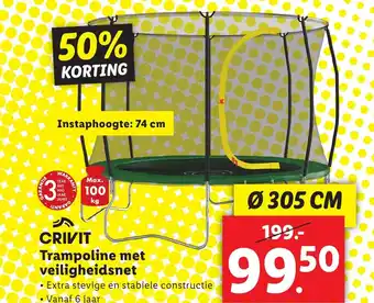 Lidl CRIVIT Trampoline met veiligheidsnet aanbieding