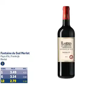 Makro Fontaine du Sud Merlot aanbieding