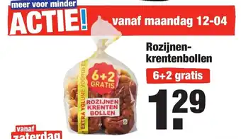 ALDI Rozijnen krentenbollen aanbieding