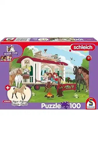 Amazon Schmidt spiele 56463 horse club, kampvuur aan de caravan, 100 stukjes, met add-on (een origineel figuur hannoveraanse veulene aanbieding