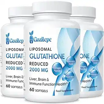 Amazon Liposomaal glutathion verlaagd 2000mg per portie | glutathionsupplement met hyaluronzuur + collageenpeptide + resveratrol voo aanbieding