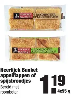 ALDI Heerlijck Banket Appelflappen of spijbroodjes 4*55g aanbieding