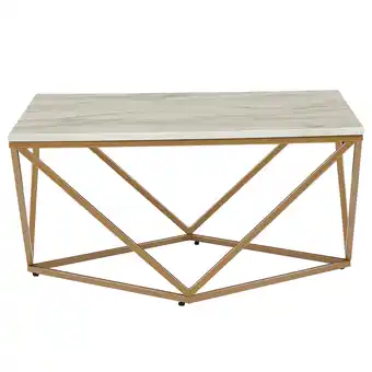 Beliani Salontafel marmerlook beige/goud malibu aanbieding