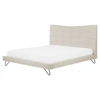 Beliani Bed stof beige 160 x 200 cm lannion aanbieding