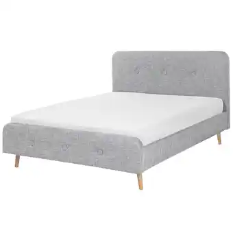 Beliani Bed stof lichtgrijs 180 x 200 cm rennes aanbieding