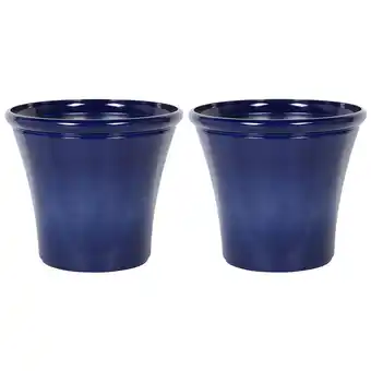 Beliani Bloempot set van 2 donkerblauw ⌀ 55 cm kokkino aanbieding