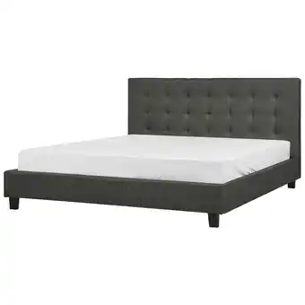 Beliani Bed stof donkergrijs 180 x 200 cm la rochelle aanbieding