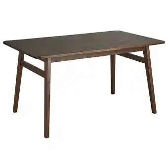 Beliani Eettafel rubberhout donkerbruin 140 x 85 cm ventera aanbieding