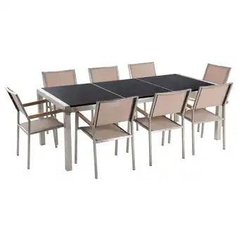 Beliani Tuinset 8-zits rvs/graniet beige grosseto aanbieding