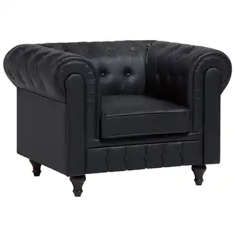 Beliani Fauteuil kunstleer zwart chesterfield l aanbieding