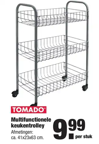 ALDI Tomado Multifunctionele keukentrolley 41*23*63cm aanbieding