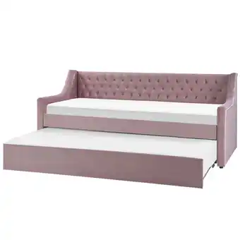 Beliani Bedbank fluweel roze 90 x 200 cm montargis aanbieding