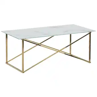 Beliani Salontafel marmerlook wit/goud emporia aanbieding